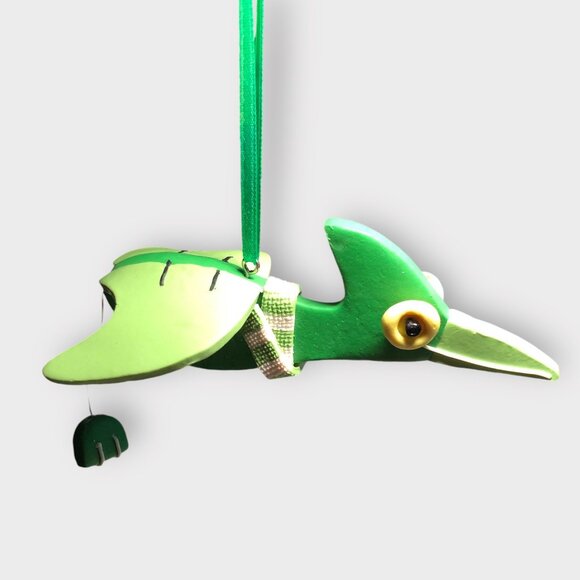 Flying Pterodactyl Green Rubber? Dinosaur Ornament - Picture 2 of 6